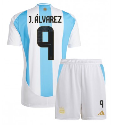 Argentina Julian Alvarez #9 Hemmatröja Barn Copa America 2024 Kortärmad (+ Korta byxor)